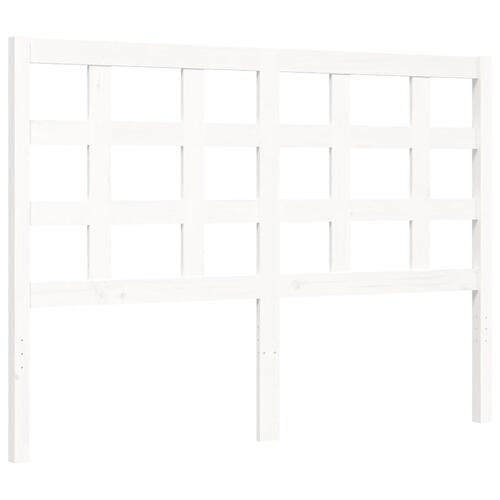 Sengeramme med sengegavl 140x190 cm massivt træ hvid