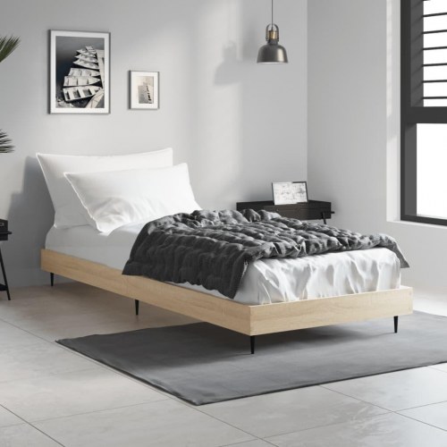 Sengeramme 75×190 cm i sonoma-eg - konstrueret træ, uden madras