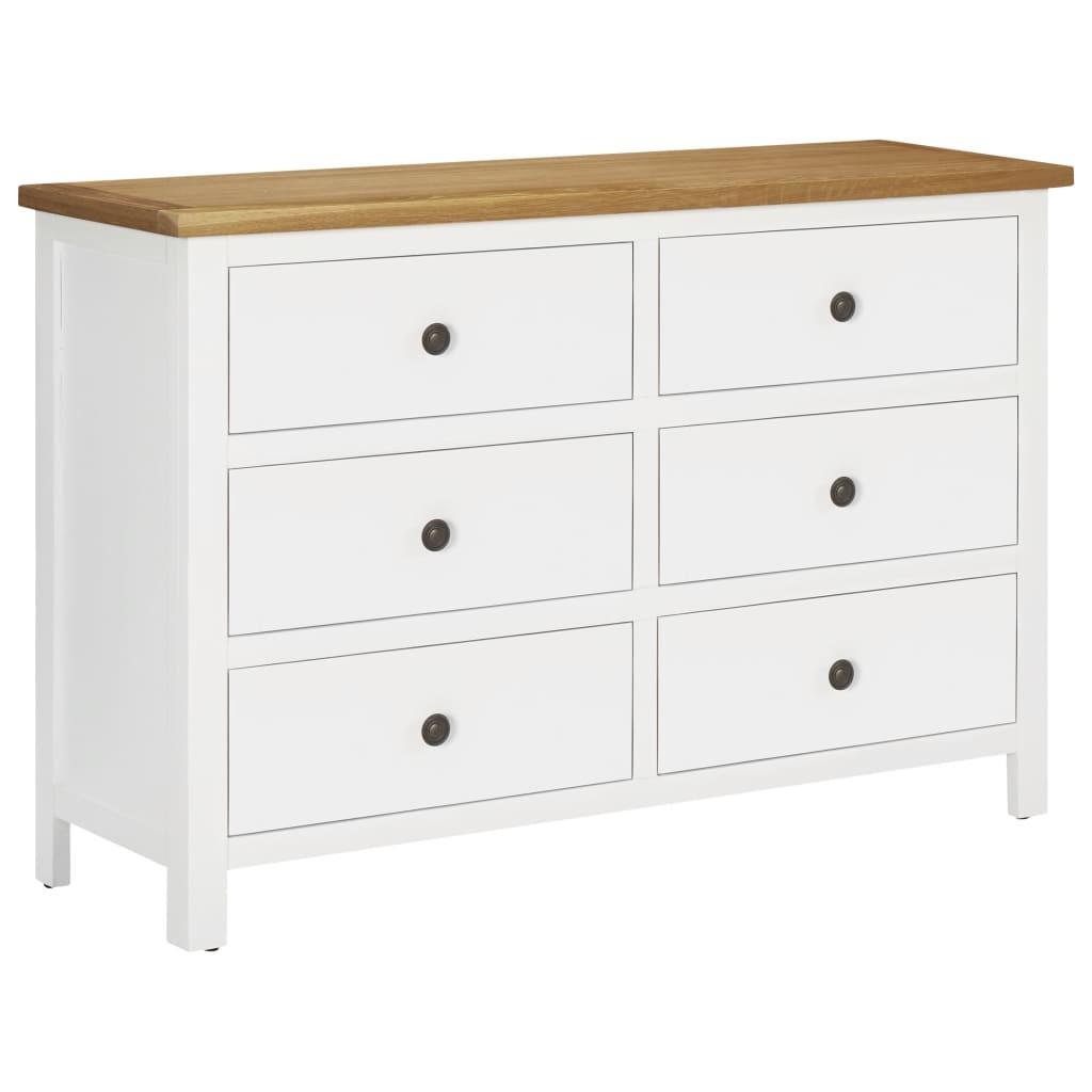 Kommode 105x33,5x73 cm massivt egetræ