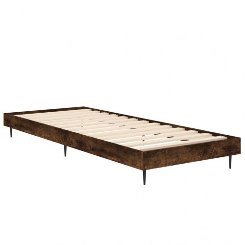 Sengeramme 75×190 cm i konstrueret træ - røget eg, uden madras