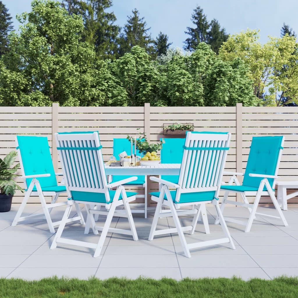 Stolehynder med høj ryg 6 stk. stof turkis billede