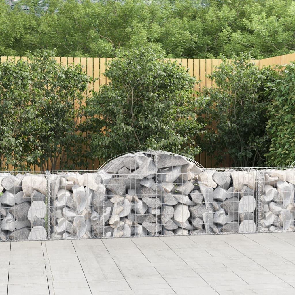 Buede gabionkurve - 30 stk. 200×50×60/80 cm i galvaniseret jern