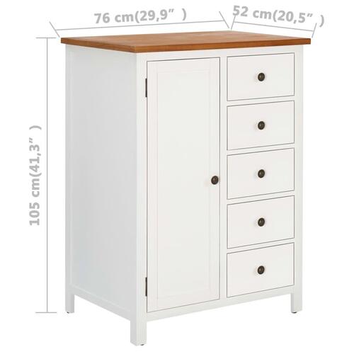 Klædeskab 76x52x105 cm massivt egetræ