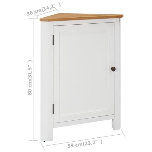 Hjørneskab 59 x 45 x 80 cm massivt egetræ