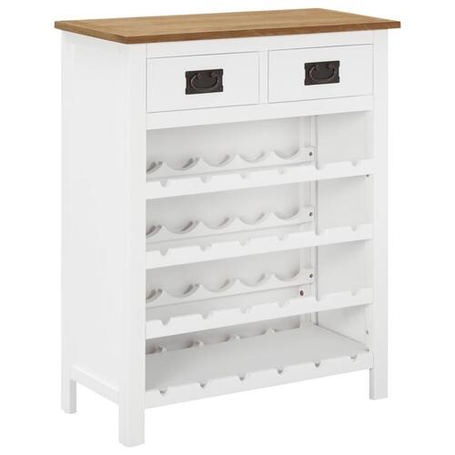 Vinskab 72x32x90 cm massivt egetræ