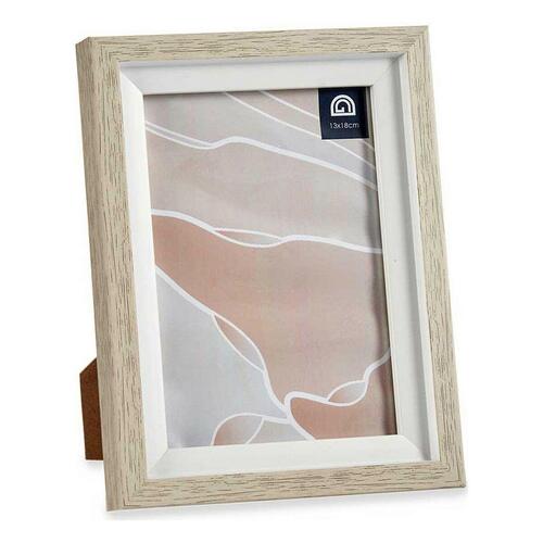 Fotoramme 16,5 x 21,5 x 2 cm Krystal Beige Hvid Plastik (6 enheder)
