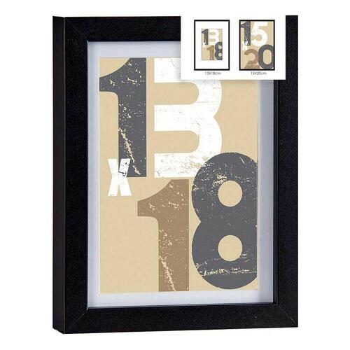 Fotoramme 18 x 23 x 2,5 cm Sort Glas Træ MDF (6 enheder)
