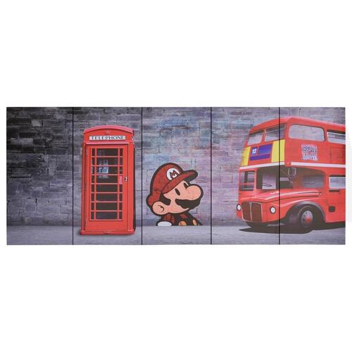 Lærredsprint London 200x80 cm flerfarvet