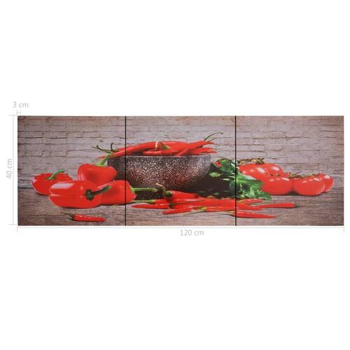 Lærredsprint paprika 120x40 cm flerfarvet