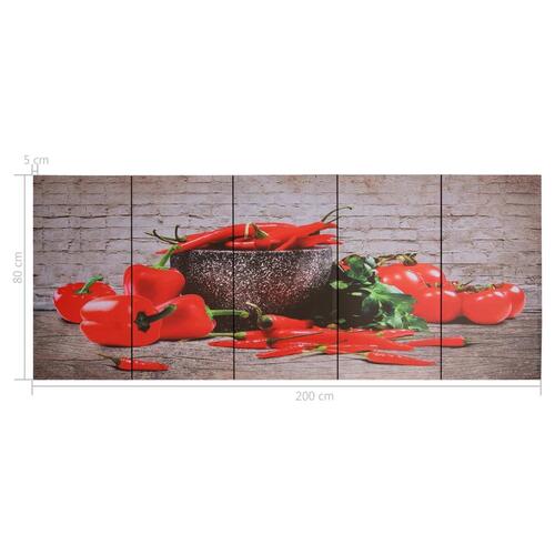Lærredsprint paprika 200x80 cm flerfarvet
