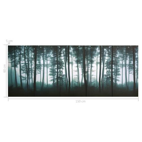 Lærredsprint træer 150x60 cm flerfarvet