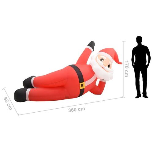 Oppustelig julemand LED IP44 360 cm XXL rød