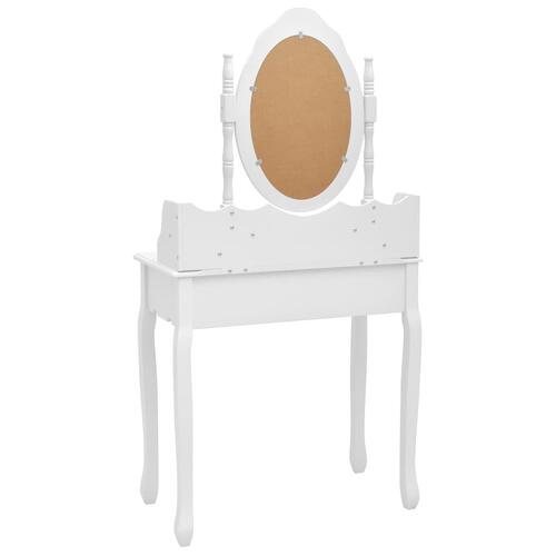 Sminkebordssæt med taburet 75x69x140 cm kejsertræ hvid