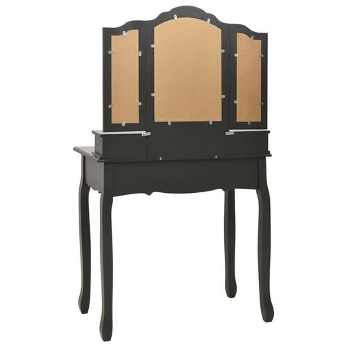 Sminkebordssæt med taburet 80x69x141 cm kejsertræ grå