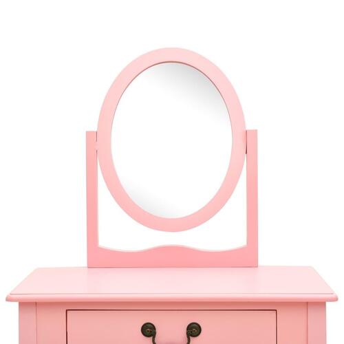 Kosmetikbord med taburet 65x36x128 cm kejsertræ MDF pink