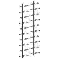 Væghængte vinreoler 2 stk. til 20 vinflasker metal sort