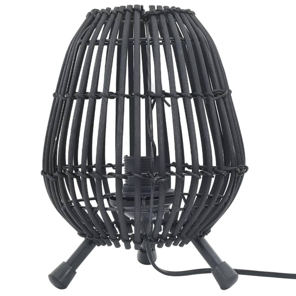 Bordlampe piletræ E27 60 W 20x27 cm sort