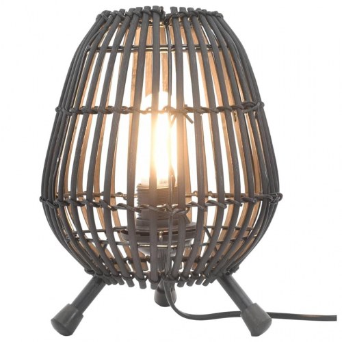 Bordlampe piletræ E27 60 W 20x27 cm sort