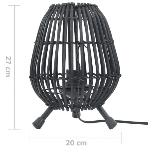 Bordlampe piletræ E27 60 W 20x27 cm sort