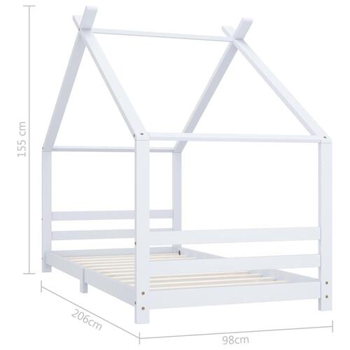 Sengestel til børneseng 90x200 cm massivt fyrretræ hvid