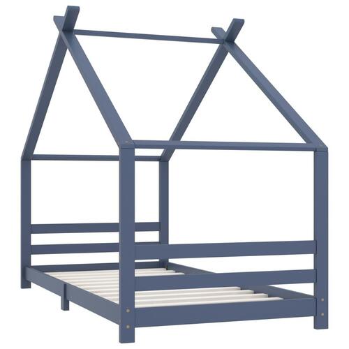 Sengestel til børneseng 90x200 cm massivt fyrretræ grå