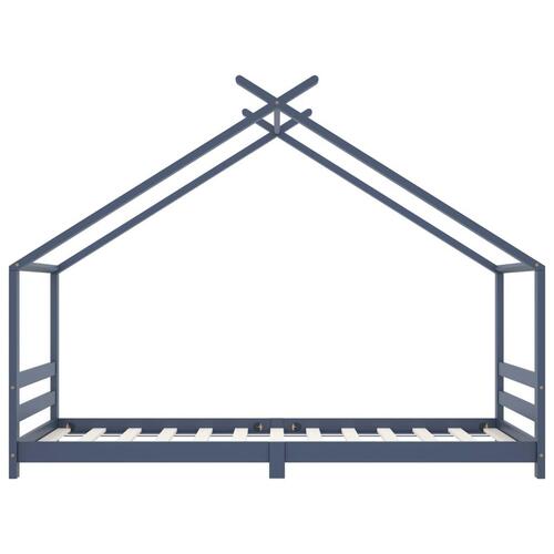 Sengestel til børneseng 90x200 cm massivt fyrretræ grå