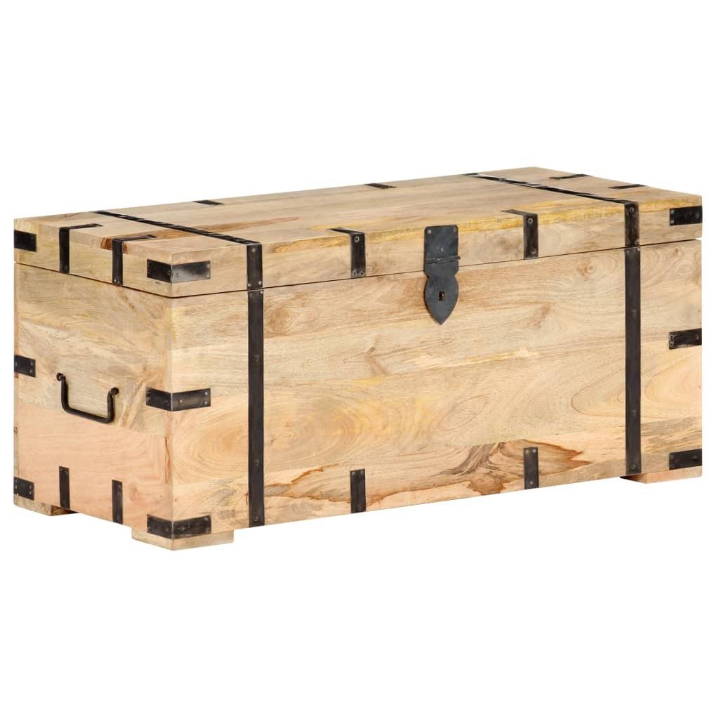 Opbevaringskiste 90x40x40 cm massivt mangotræ billede