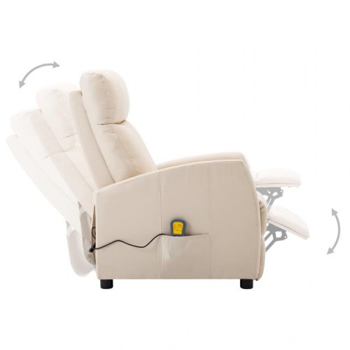 Massagestol stof cremefarvet