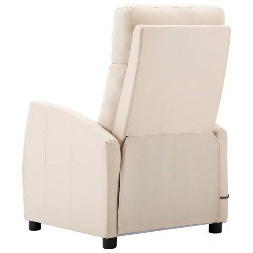 Massagestol stof cremefarvet