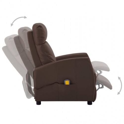 Massagestol kunstlæder brun