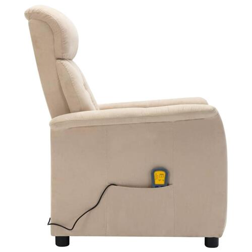 Massagestol imiteret ruskind cremefarvet