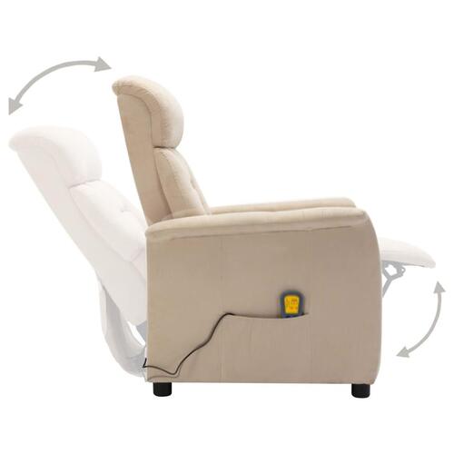 Massagestol imiteret ruskind cremefarvet