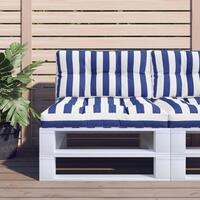 Pallehynde 80x40x12 cm stof stribet blå og hvid