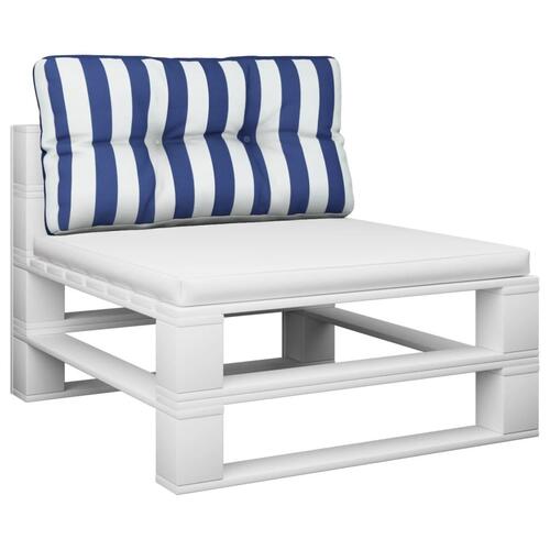 Pallehynde 80x40x12 cm stof stribet blå og hvid