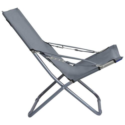 Foldbare strandstole 2 stk. stof grå
