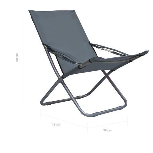 Foldbare strandstole 2 stk. stof grå