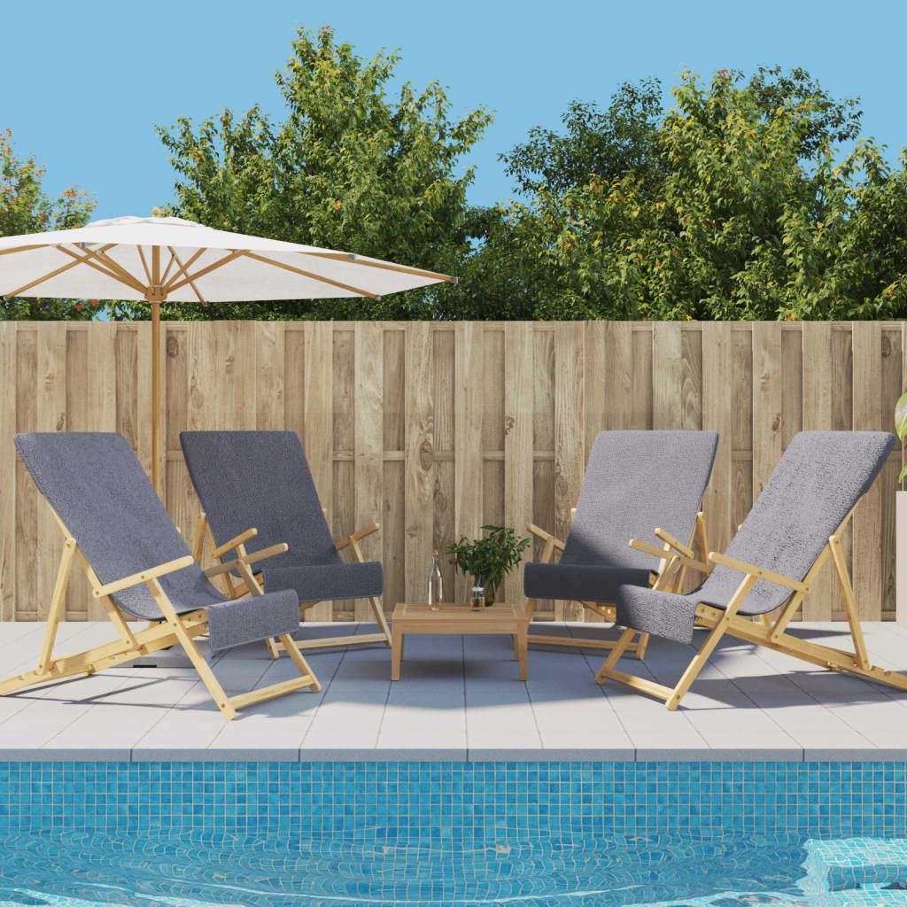 Strandhåndklæder 400 Gsm Stof - 4 / Antracitgrå / 60 x 135 cm