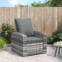 Positionsstol med hynder polyrattan grå