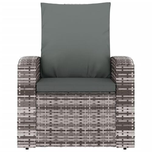 Positionsstol med hynder polyrattan grå
