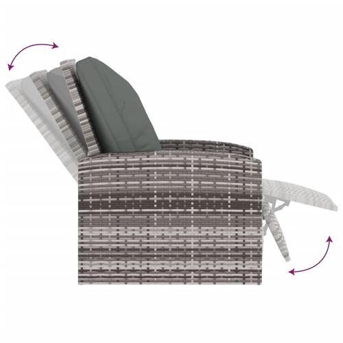 Positionsstol med hynder polyrattan grå