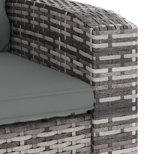 Positionsstol med hynder polyrattan grå