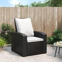 Positionsstol med hynder polyrattan sort