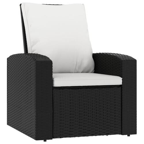 Positionsstol med hynder polyrattan sort