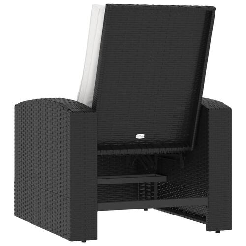 Positionsstol med hynder polyrattan sort