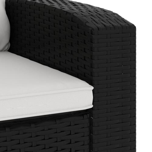 Positionsstol med hynder polyrattan sort