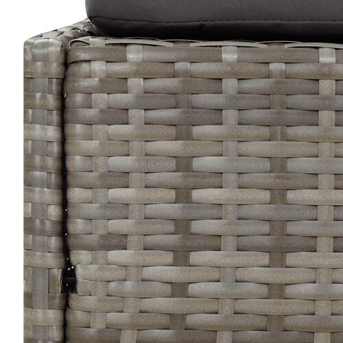 Solseng med foldbart tag 200x114x128 cm polyrattan grå