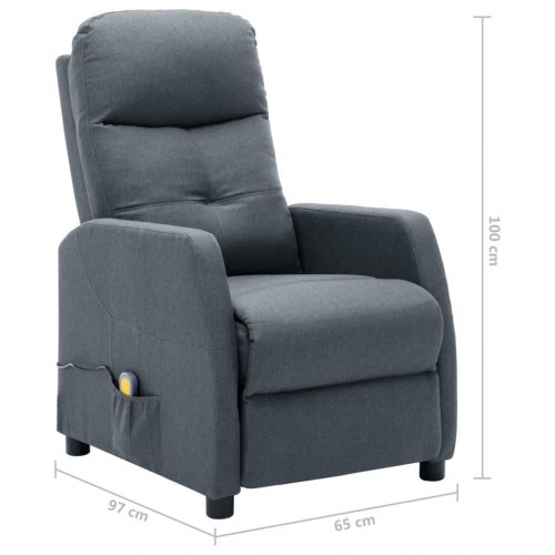 Massagestol stof lysegrå