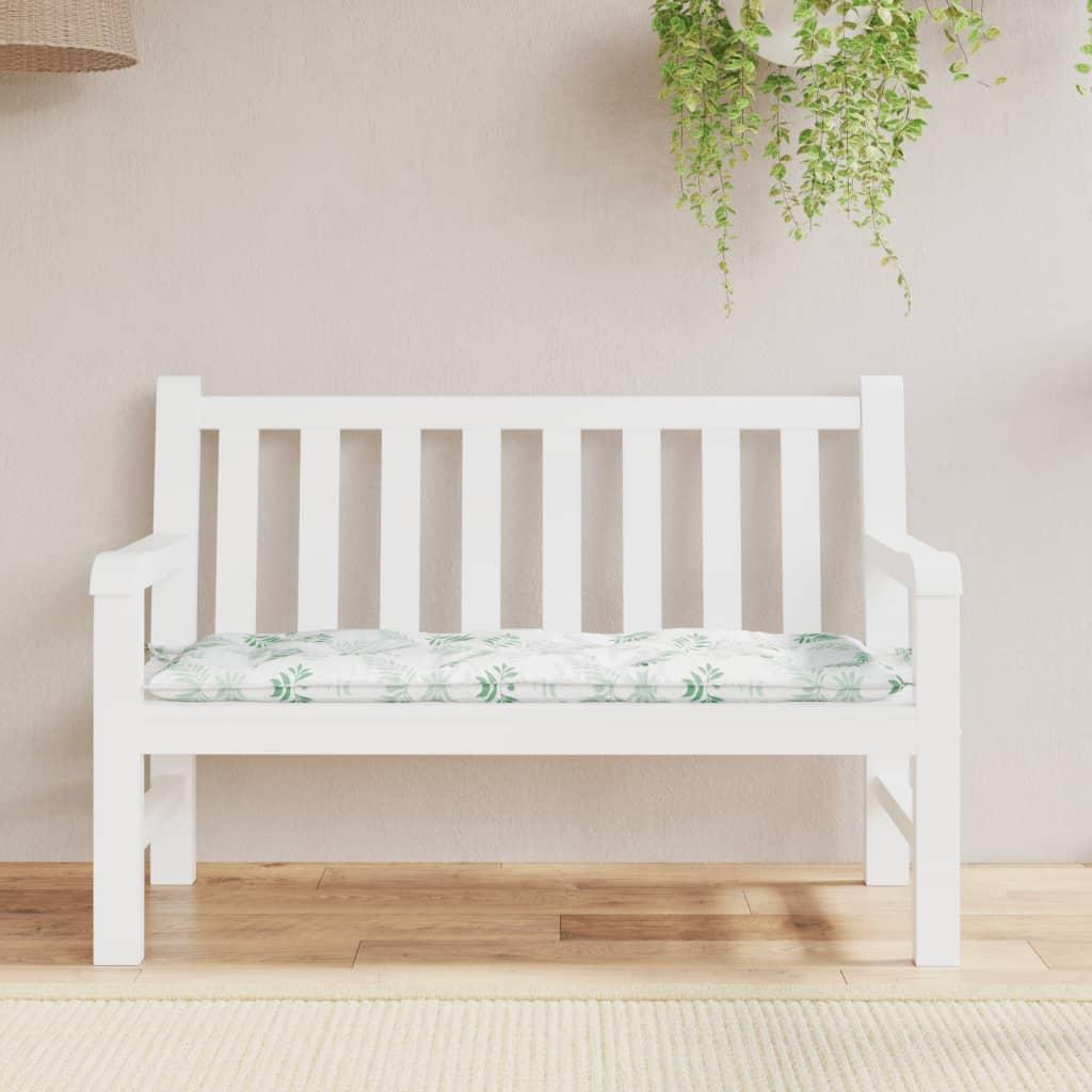 Hynde til havebænk 120x50x7 cm stof bladmønster