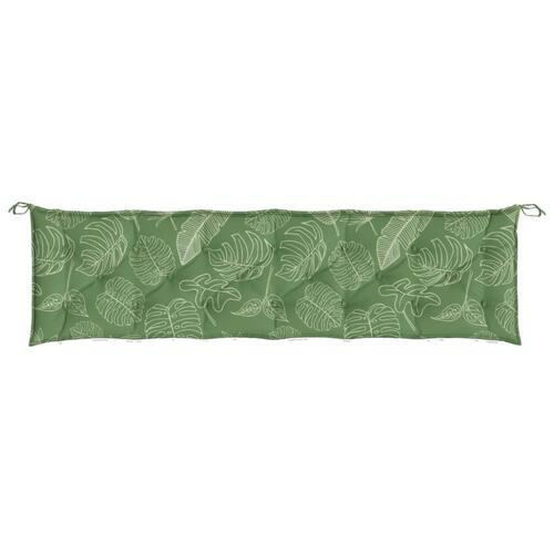 Hynde til havebænk 200x50x7 cm stof bladmønster