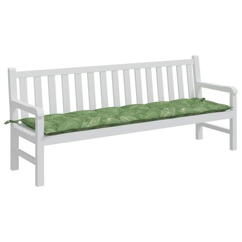Hynde til havebænk 200x50x7 cm stof bladmønster